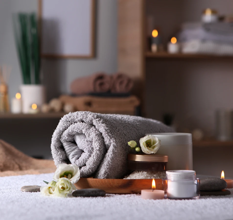 Spa items on table